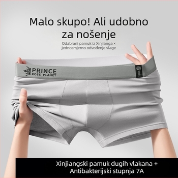 Muške pamučne antibakterijske bokserice, prozračne, jednobojne, srednjeg kroja, za odrasle