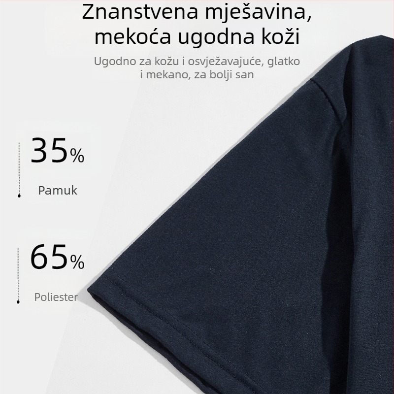 Muški set za kućnu udobnost s printom crtića, kratka majica s kratkim rukavima i karirane hlače, pogodan za nošenje i izvan kuće