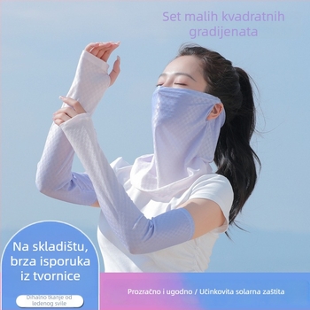 Set rukavica-maska s UV zaštitom za vanjsku vožnju biciklom iz Ice Silk materijala (ljeto 2024)