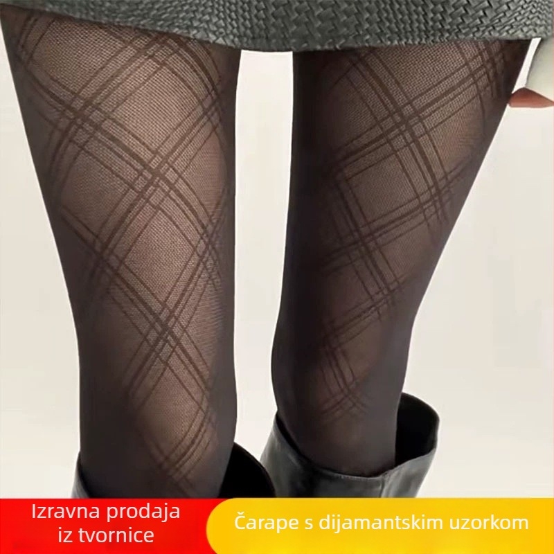 Najlon čarape s dijamantnim uzorkom, tanke 20D, protiv zapetljavanja i habanja