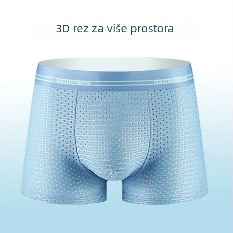 Muške bokserice – prozračan, brzo sušeći poliester gaće s pletenom mrežom, srednji porast, uzorak slova/brojevi