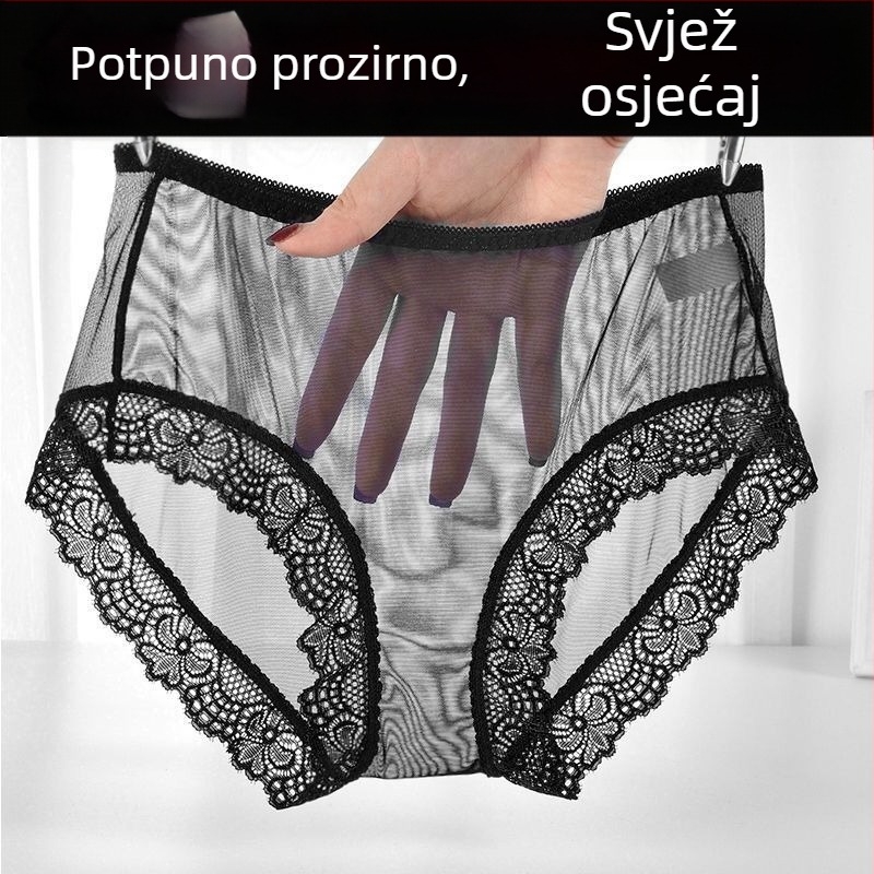 Ženske gaćice s mrežastom čipkom, srednji obim struka, prozračne, brzo suše, pleteni mrežasti materijal