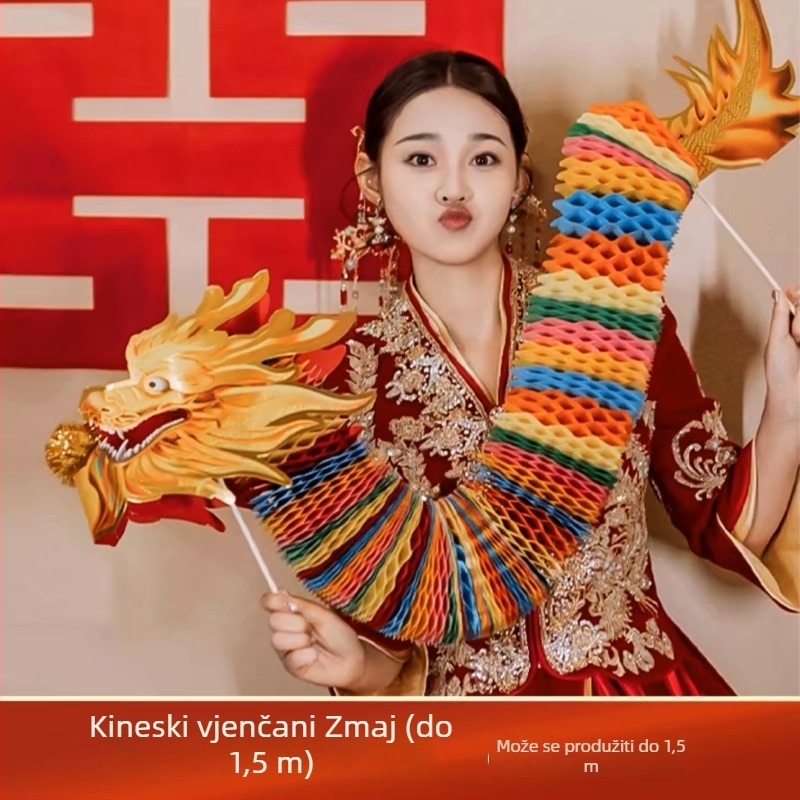 Vjenčani foto rekvizit: papirnati zmaj za ples zmajeva, marka Yisheng; Pakiranje: OPP vrećica; Materijal: papir; Namjena: vjenčanje