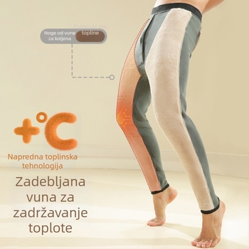 Termalne hlače s flis podstavom (dvostruki sloj; ekstra debeli 501–600 g/m²; 50–70% vuna; otporne na vjetar)
