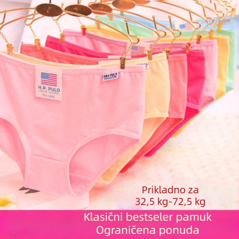 Ženske pamukaste gaćice s čipkom, niski struk, 90–95% pamuka, paket od 5 komada