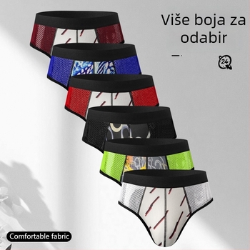 Muške gaće od poliestera – prozračne, lagane, pletene, niskog struka, elastični pojas