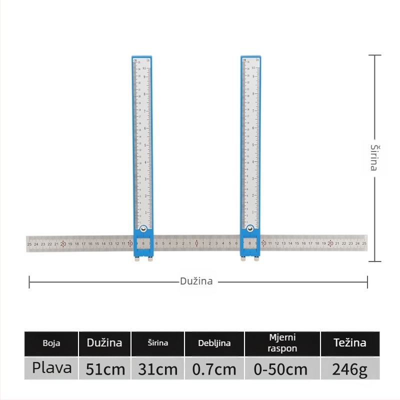 Ručni ortopedijski kaliper-pravilo s kazaljkama za mjerenje širine lica, prepona, kuka i zdjelice