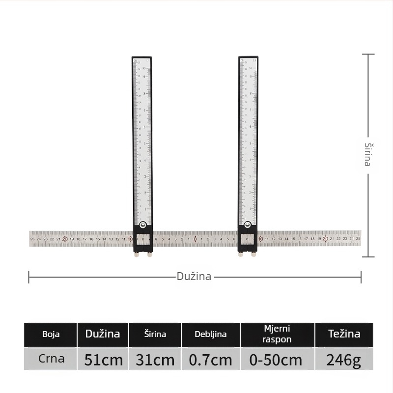 Ručni ortopedijski kaliper-pravilo s kazaljkama za mjerenje širine lica, prepona, kuka i zdjelice