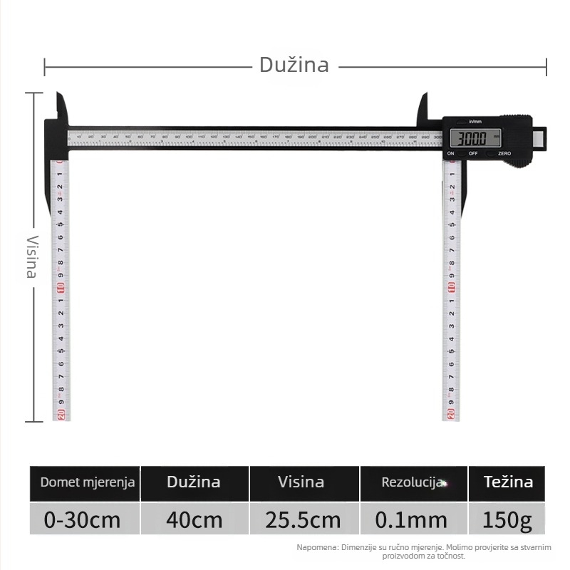 Ručni ortopedijski kaliper-pravilo s kazaljkama za mjerenje širine lica, prepona, kuka i zdjelice