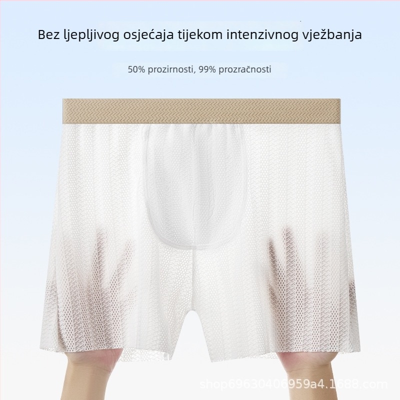 Muške antibakterijske kućne hlače od Ice Silk najlona, srednja visina struka, prozračne, sadržaj najlona 80-90%
