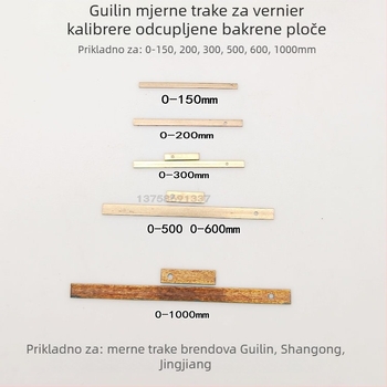 Aksesorij za Vernier kaliper s željeznim čepom i bakarnim listom, raspon 0-150-200-300-500-1000