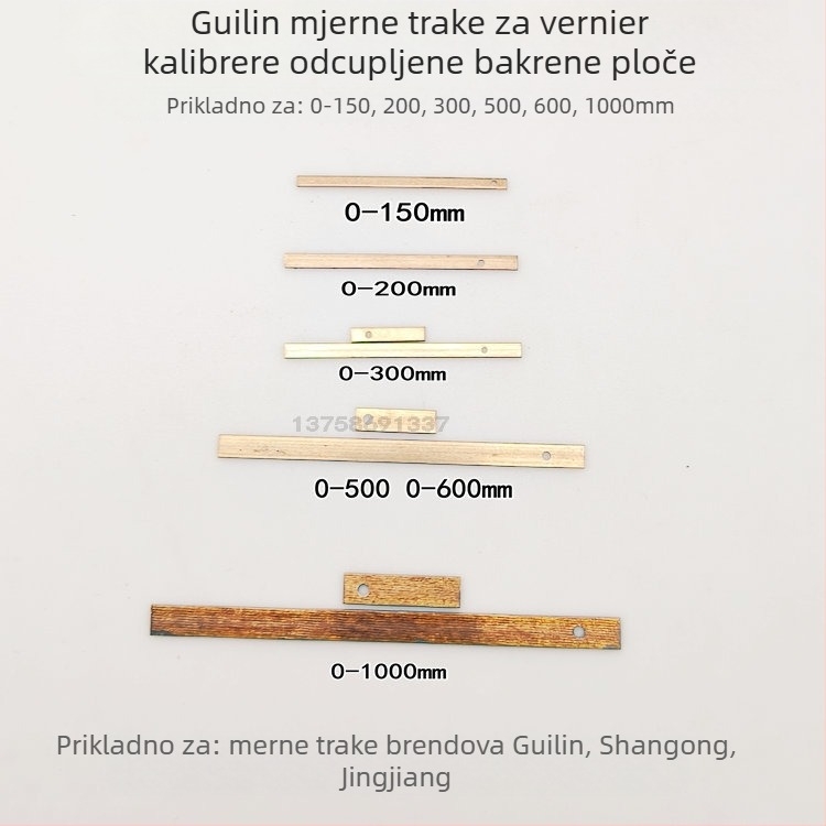Aksesorij za Vernier kaliper s željeznim čepom i bakarnim listom, raspon 0-150-200-300-500-1000