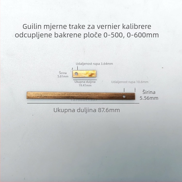 Aksesorij za Vernier kaliper s željeznim čepom i bakarnim listom, raspon 0-150-200-300-500-1000