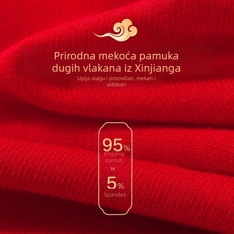 Septwolves muške pamučne antibakterijske crvene gaćice, 4 komada u kutiji