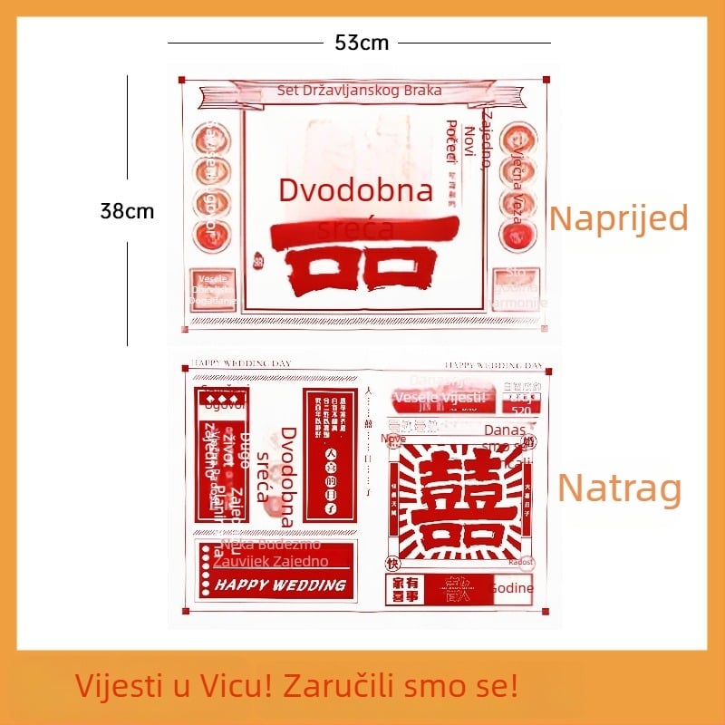Vjenčani rekviziti za fotografiju: ogrtač s novinama za mladenku i djeveruše — Marka: The rest of my life can be expected; Kategorija: Poklon kutija; Za vjenčanje