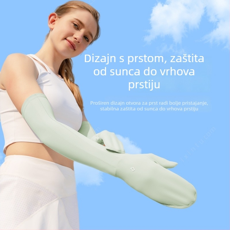 Ženski rukavi za zaštitu od sunca s integriranim rukavicama, za vožnju, Ice Silk najlon 81–95%, ljeto 2025