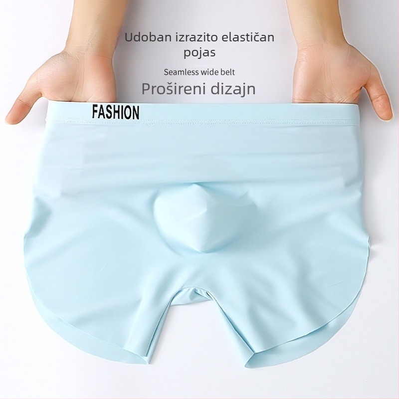 Muške bokserice: prozračne, brzo se suše, jednobojne; glavni materijal poliester/nylon, podstava prepona od viskoze, srednji pojas