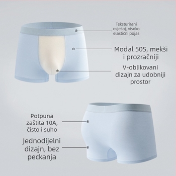 Muške bokserice od modalnog 50S - prozračne, pleteni materijal, srednji pojas, podstava od viskoze, jednobojne