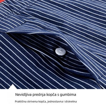 Muške prugaste, prozračne pletene boxerice, srednjeg porasta struka, pamuk podstava u preponama