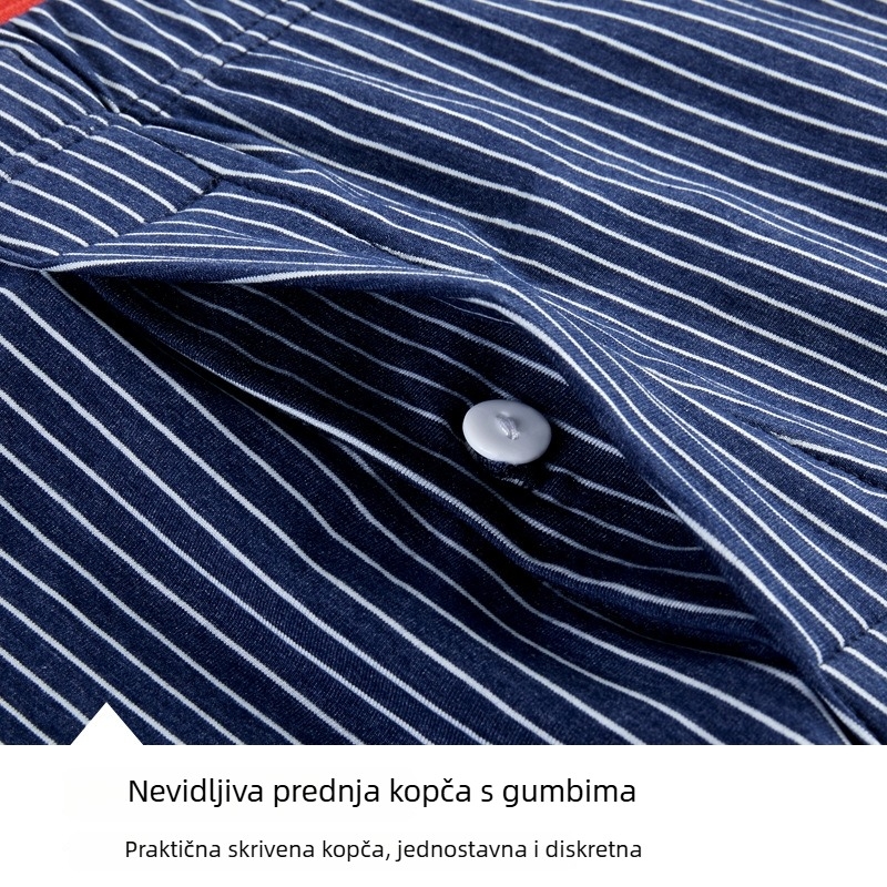 Muške prugaste, prozračne pletene boxerice, srednjeg porasta struka, pamuk podstava u preponama