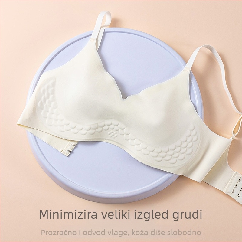 Grudnjak s košaricama u obliku zečjih ušiju, bežični, srednje oblikovani košarice, gornja potpora, prozračni Ice Silk najlon