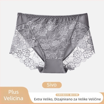 Ženske gaćice od čipke s floralnim uzorkom, najlon čipka, podstava prepona 100% pamuk, srednji porast struka, jacquard pleteni