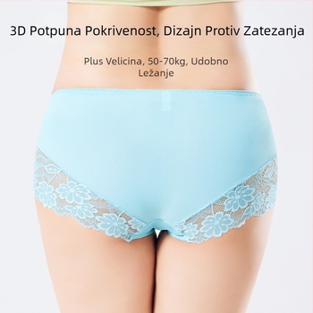 Ženske gaćice od čipke s floralnim uzorkom, najlon čipka, podstava prepona 100% pamuk, srednji porast struka, jacquard pleteni
