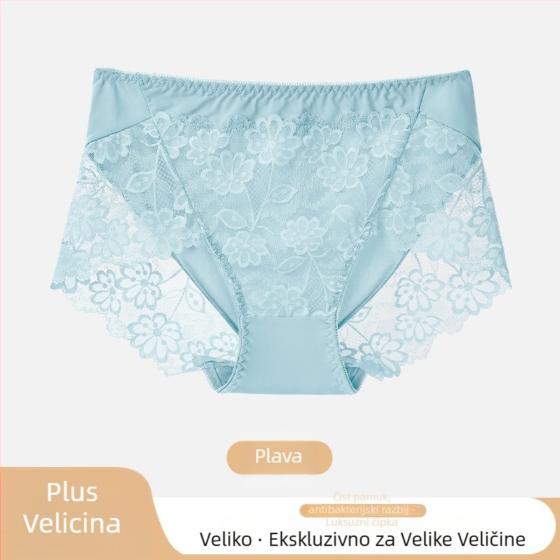 Ženske gaćice od čipke s floralnim uzorkom, najlon čipka, podstava prepona 100% pamuk, srednji porast struka, jacquard pleteni