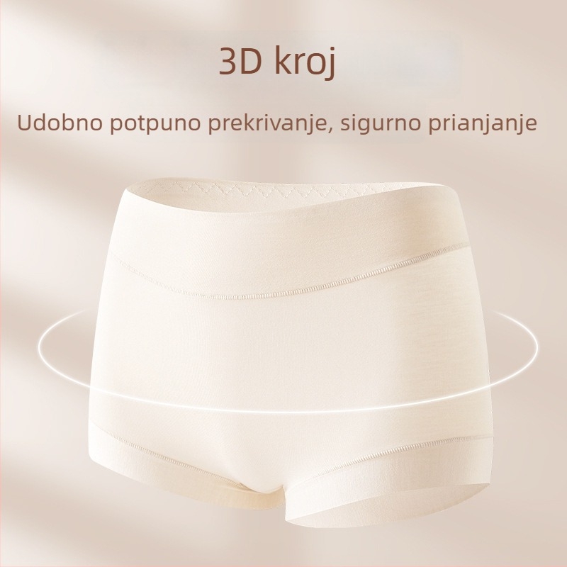Plus veličine ženske gaćice visokim strukom, antibakterijske, prozračne, trokutasti kroj, udobne