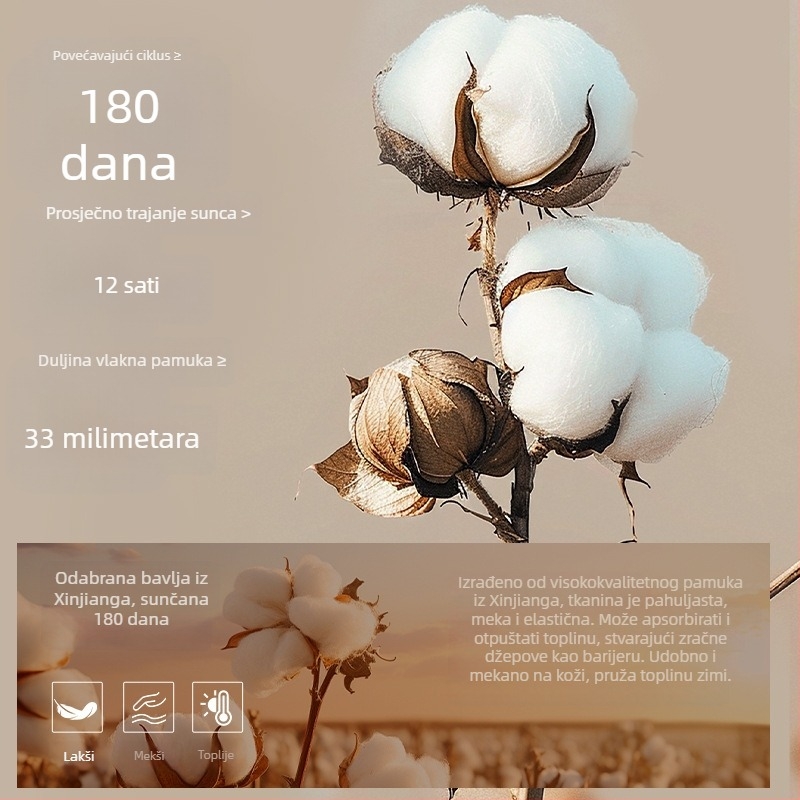 Ženski jesenski termalni set donjeg rublja: pamuk, bezšivna baza, gornji dio s okruglim izrezom i dugim rukavima, 141–160 g/m²