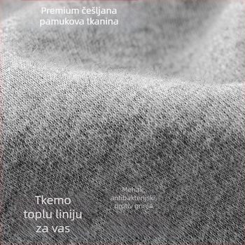 Muški pamučni termalni set za bazni sloj: gustoća 201-250 g/m2, 95-100% pamuk, okrugli izrez, dugi rukav, hlače, jednobojno