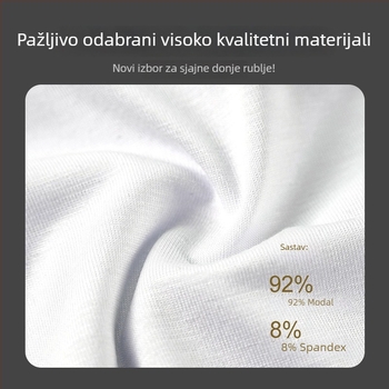 Muške trokutaste gaćice od modala — 90–95% Modal, 50 Count, prozračne, pletene, srednji pojas, preklop oko prepona s 80–90% Spandex