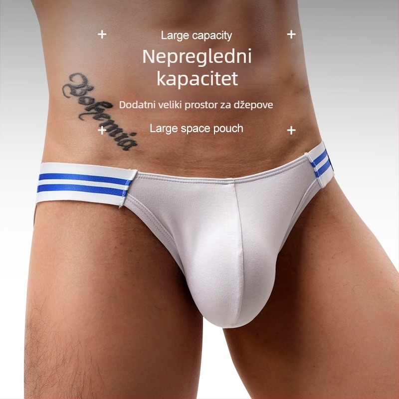 Muške trokutaste gaćice od modala — 90–95% Modal, 50 Count, prozračne, pletene, srednji pojas, preklop oko prepona s 80–90% Spandex
