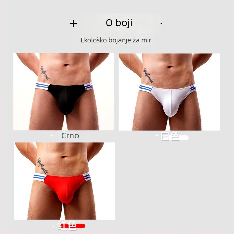 Muške trokutaste gaćice od modala — 90–95% Modal, 50 Count, prozračne, pletene, srednji pojas, preklop oko prepona s 80–90% Spandex