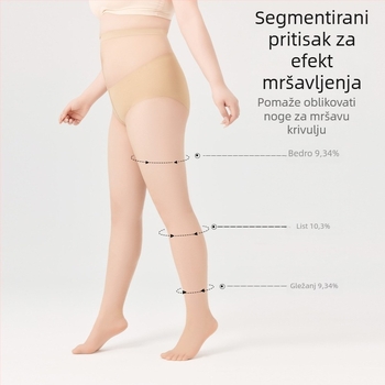 Plus veličine ultra-tanke hulahopke protiv hvatanja za proljeće i ljeto, kožni efekt golih nogu