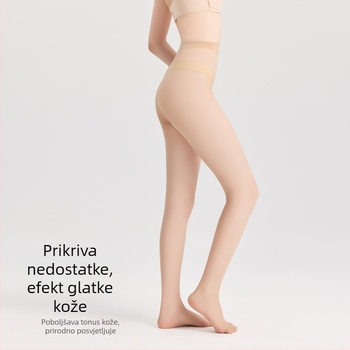 Plus veličine ultra-tanke hulahopke protiv hvatanja za proljeće i ljeto, kožni efekt golih nogu