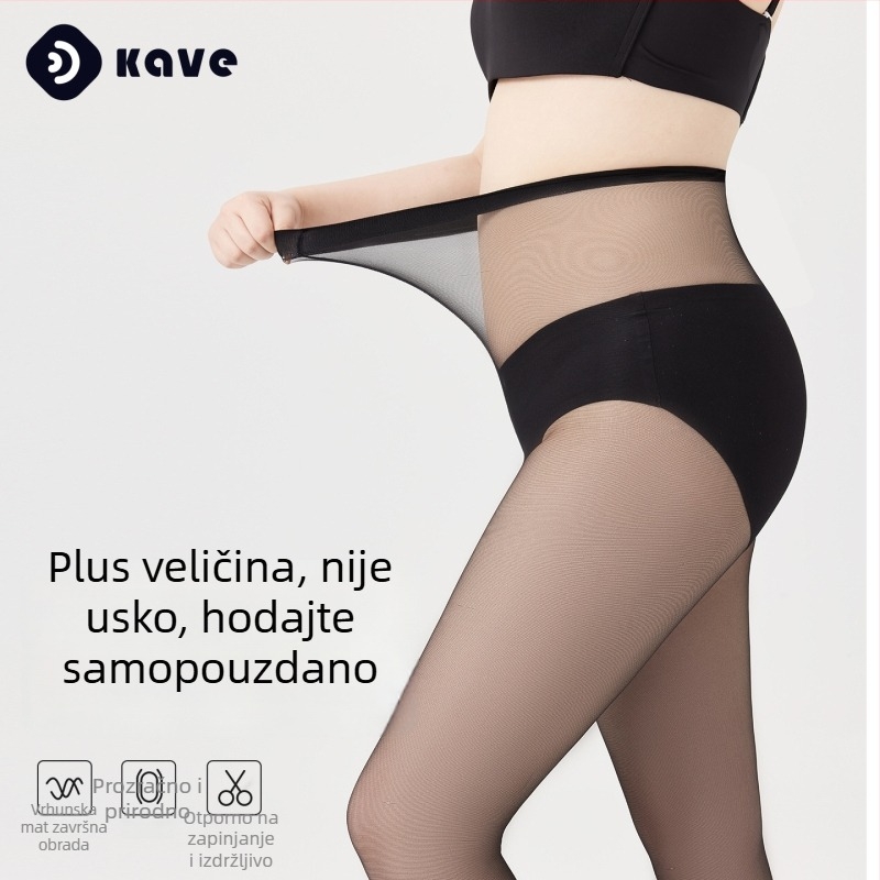 Plus veličine ultra-tanke hulahopke protiv hvatanja za proljeće i ljeto, kožni efekt golih nogu