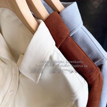 Košulja od Ice Silk, Vinylon 30–50% udjela, dugi rukavi, ovratnik košulje, standardna duljina