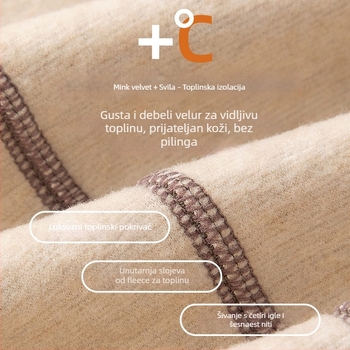 Muški termalni komplet s fleece podsukom, bez šavova, okrugli izrez, dugi rukav, hlače, srednja gustoća 161–180 g/m²