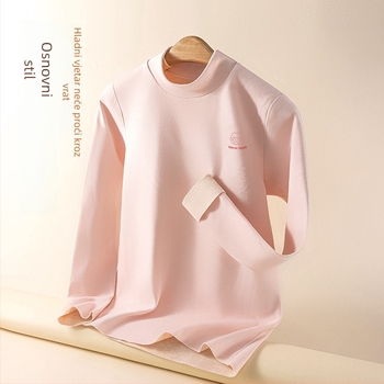 Samozagrešna baza-sloj termalna majica, unisex, dugi rukavi, jednofarbna, debela tkanina 251–300 g/m², baršunasta podstava, 80–90% poliester