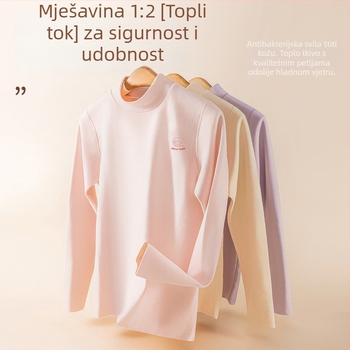 Samozagrešna baza-sloj termalna majica, unisex, dugi rukavi, jednofarbna, debela tkanina 251–300 g/m², baršunasta podstava, 80–90% poliester