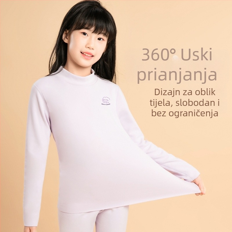 Samozagrešna baza-sloj termalna majica, unisex, dugi rukavi, jednofarbna, debela tkanina 251–300 g/m², baršunasta podstava, 80–90% poliester