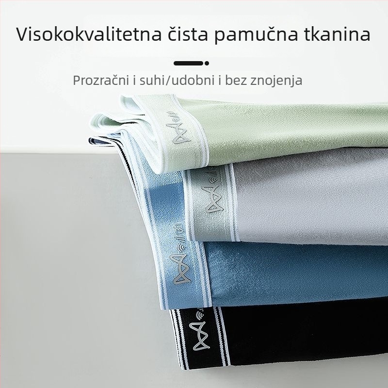 Muške bokserice od 100% pamuka, srednje visoke talije, prozračne, antibakterijske, velike veličine
