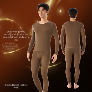 Muški ultratanki najlonski temeljni sloj, antistatni, elastičan, zadržava toplinu, tijesna prilagodba za jesen-zimu