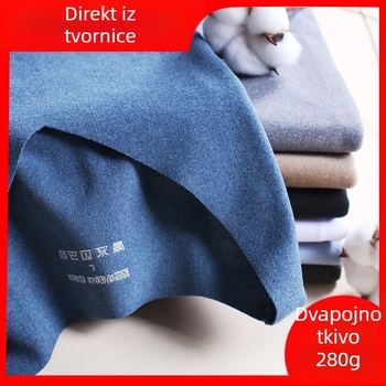 Muška vest bez rukava od kationičke poliesterske tkanine, V-izrez, debela tkanina 251–300 g/m2, jesen-zima