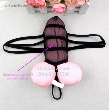 Muške mrežne tangice s prozirnim dizajnom i U-oblikom džepa, sadržaj poliestera 30–50%, pakirano u vrećicu, proljeće 2024