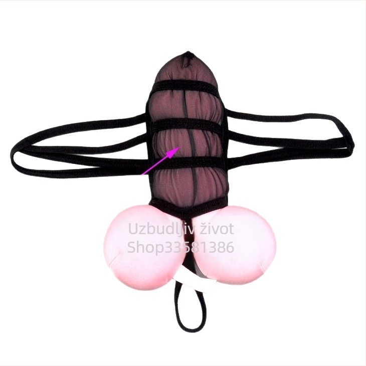 Muške mrežne tangice s prozirnim dizajnom i U-oblikom džepa, sadržaj poliestera 30–50%, pakirano u vrećicu, proljeće 2024