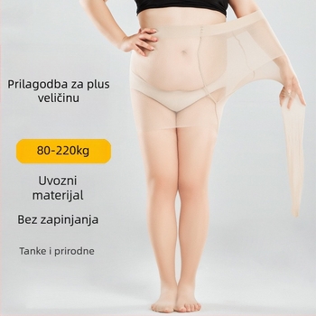 Plus-size žene ultra-tanke najlon čarape, otporne na zapetljavanje, s ananas uzorkom