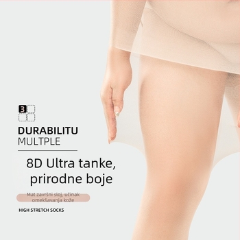 Plus-size žene ultra-tanke najlon čarape, otporne na zapetljavanje, s ananas uzorkom