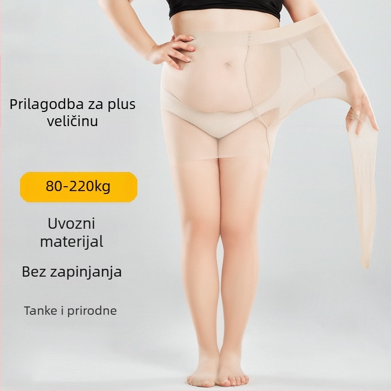 Plus-size žene ultra-tanke najlon čarape, otporne na zapetljavanje, s ananas uzorkom